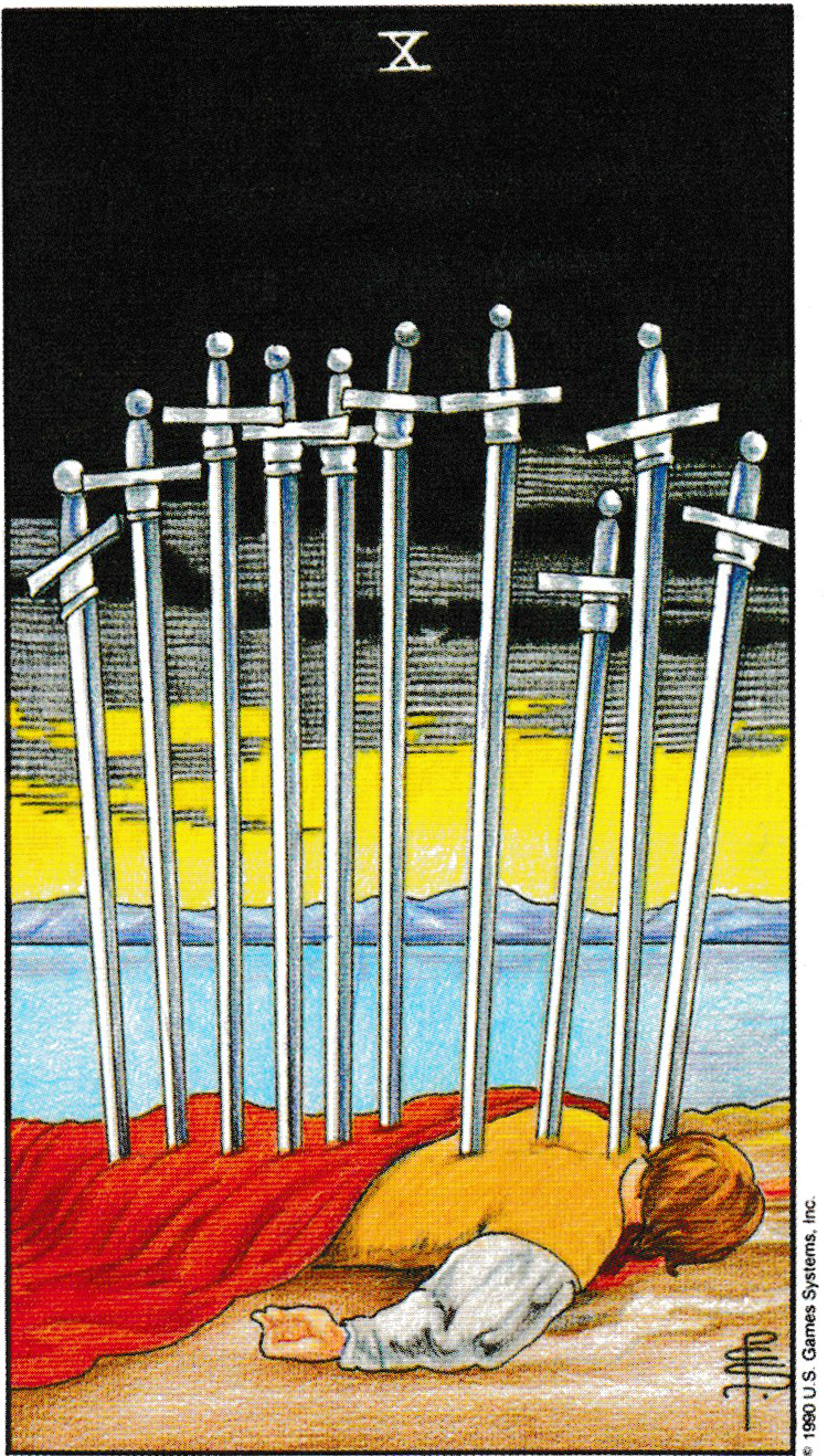 10 of swords and 8 of cups as feelings